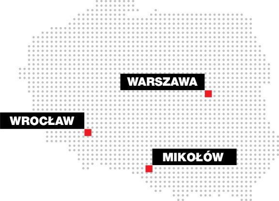 Nasze punkty - Mikołów, Wrocław, Warszawa