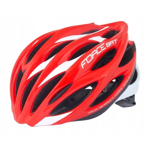 FORCE BAT Kask rowerowy czerwono-biały L-XL 902959